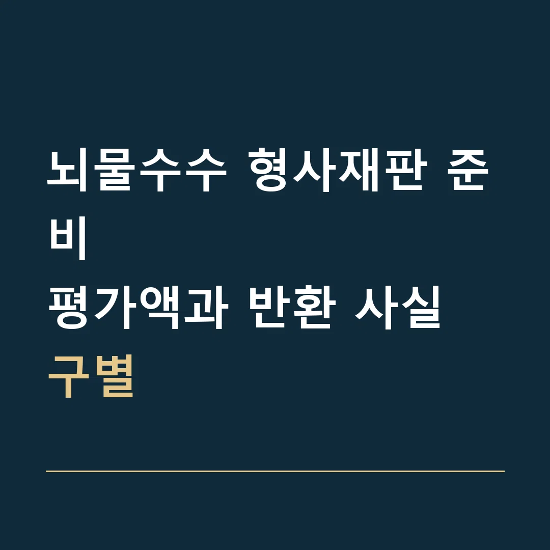 뇌물수수 형사재판 준비 · 평가액과 반환 사실 구별