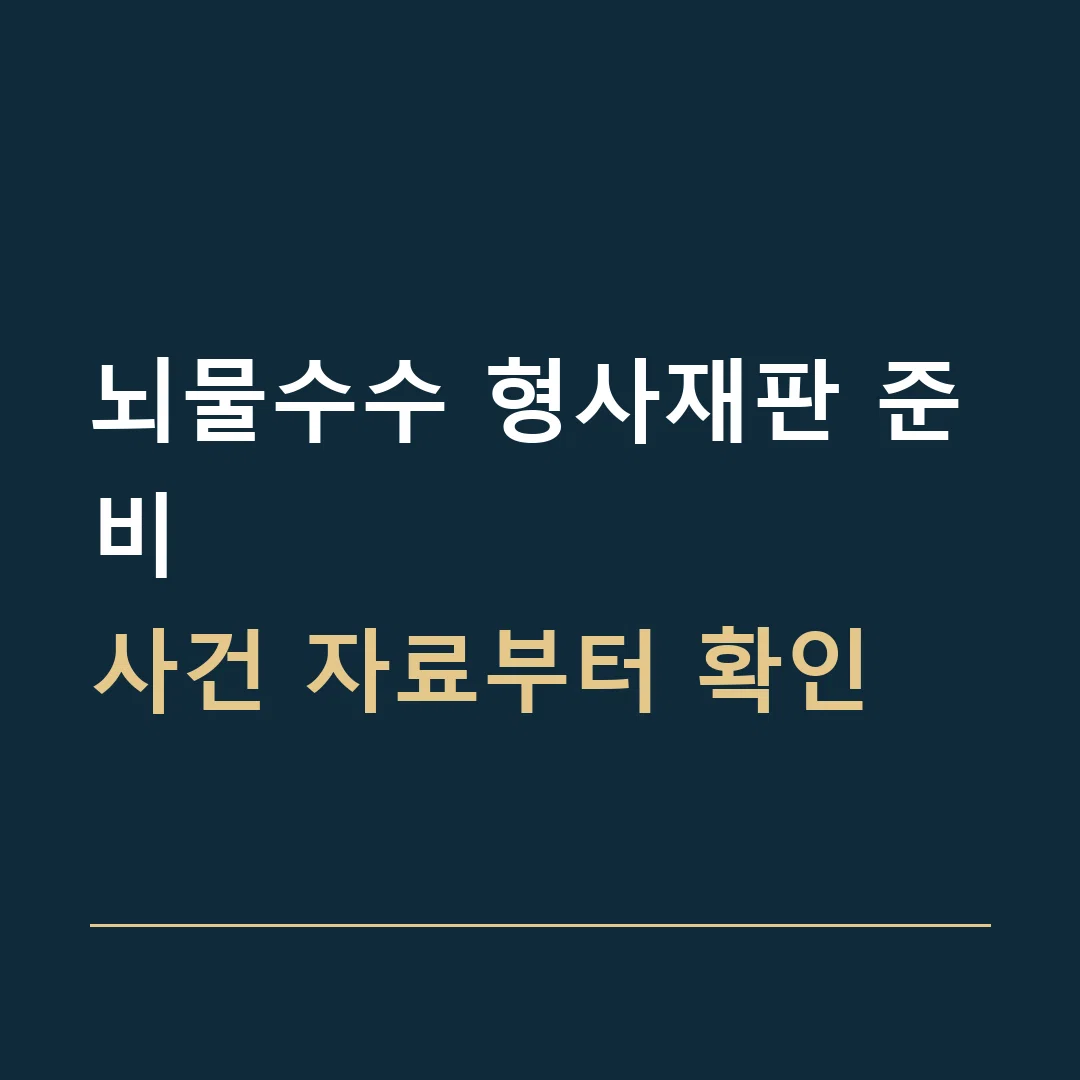뇌물수수 형사재판 준비 · 사건 자료부터 확인