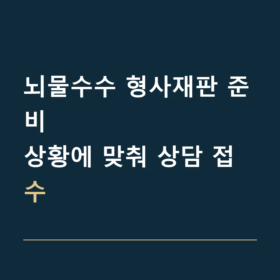 뇌물수수 형사재판 준비 · 상황에 맞춰 상담 접수