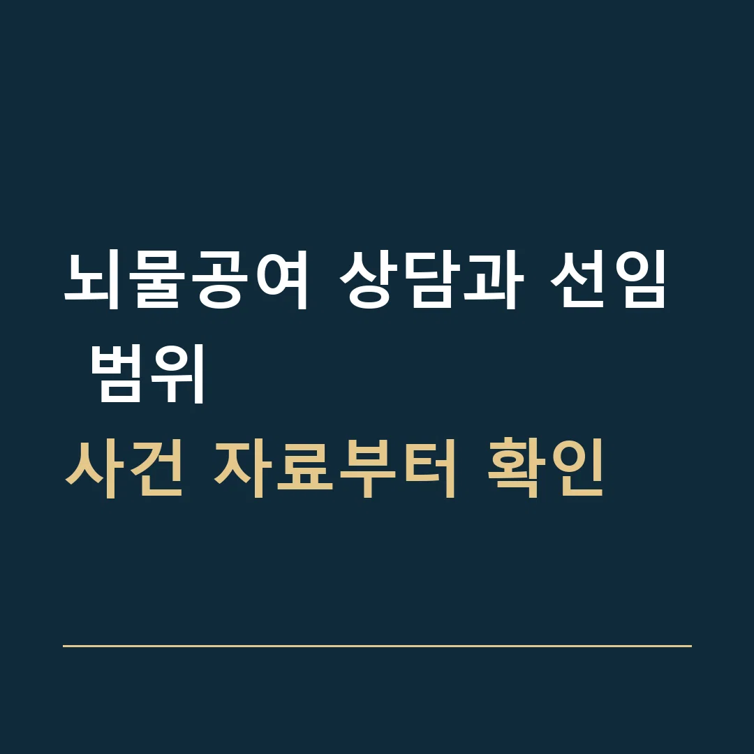 뇌물공여 상담과 선임 범위 · 사건 자료부터 확인