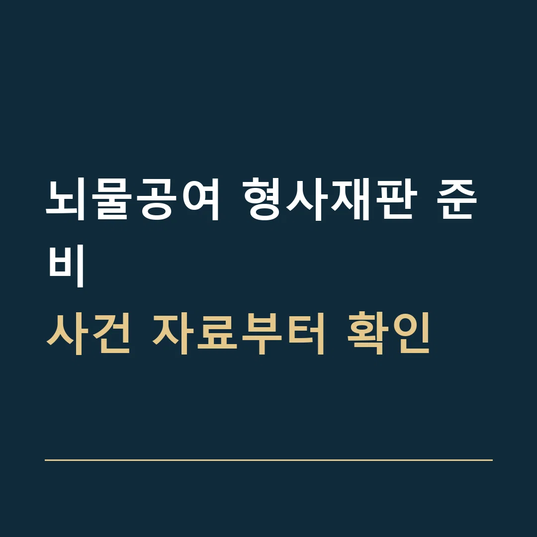 뇌물공여 형사재판 준비 · 사건 자료부터 확인