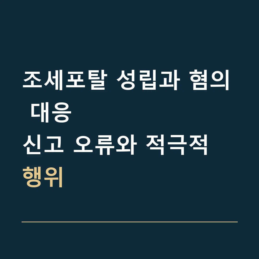 조세포탈 성립과 혐의 대응 · 신고 오류와 적극적 행위