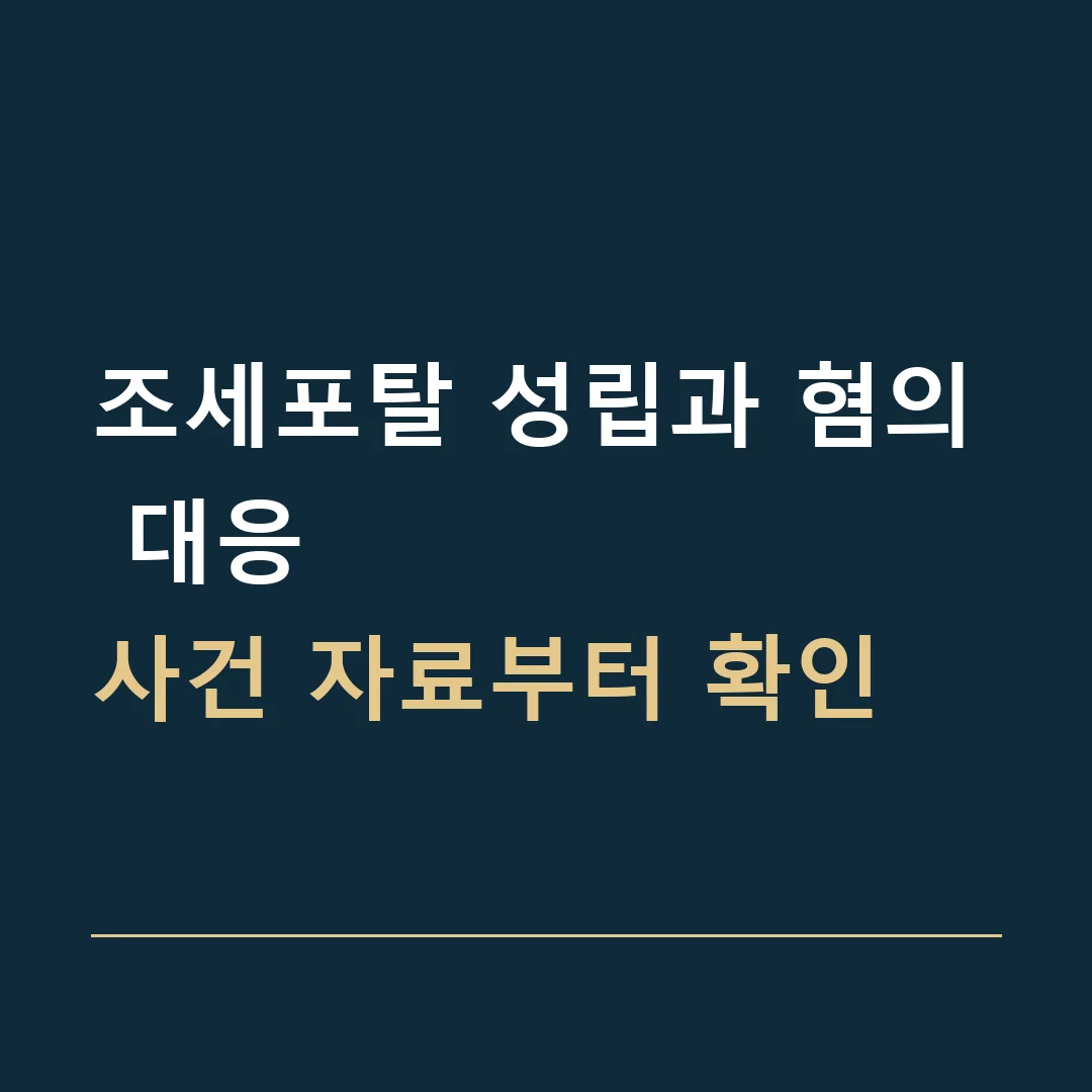조세포탈 성립과 혐의 대응 · 사건 자료부터 확인