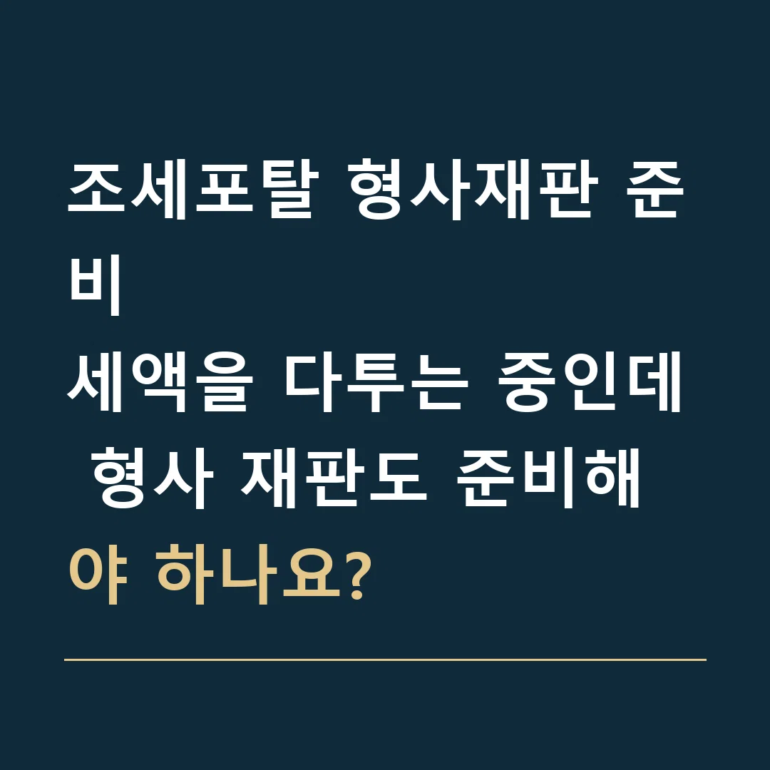 조세포탈 형사재판 준비 · 세액을 다투는 중인데 형사 재판도 준비해야 하나요?