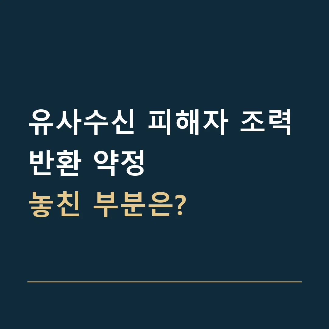 유사수신 피해자 조력 · 반환 약정
놓친 부분은?