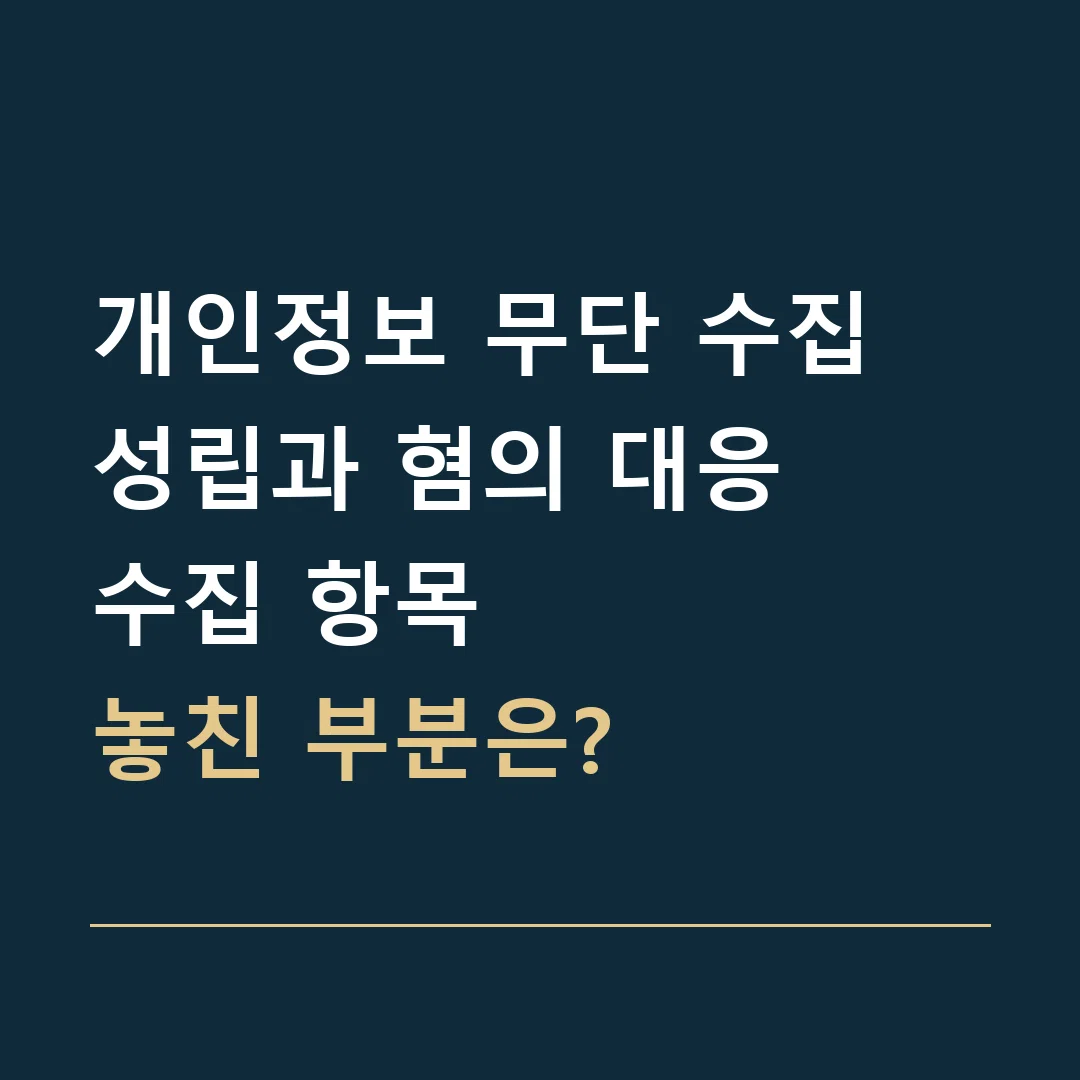 개인정보 무단 수집 성립과 혐의 대응 · 수집 항목
놓친 부분은?