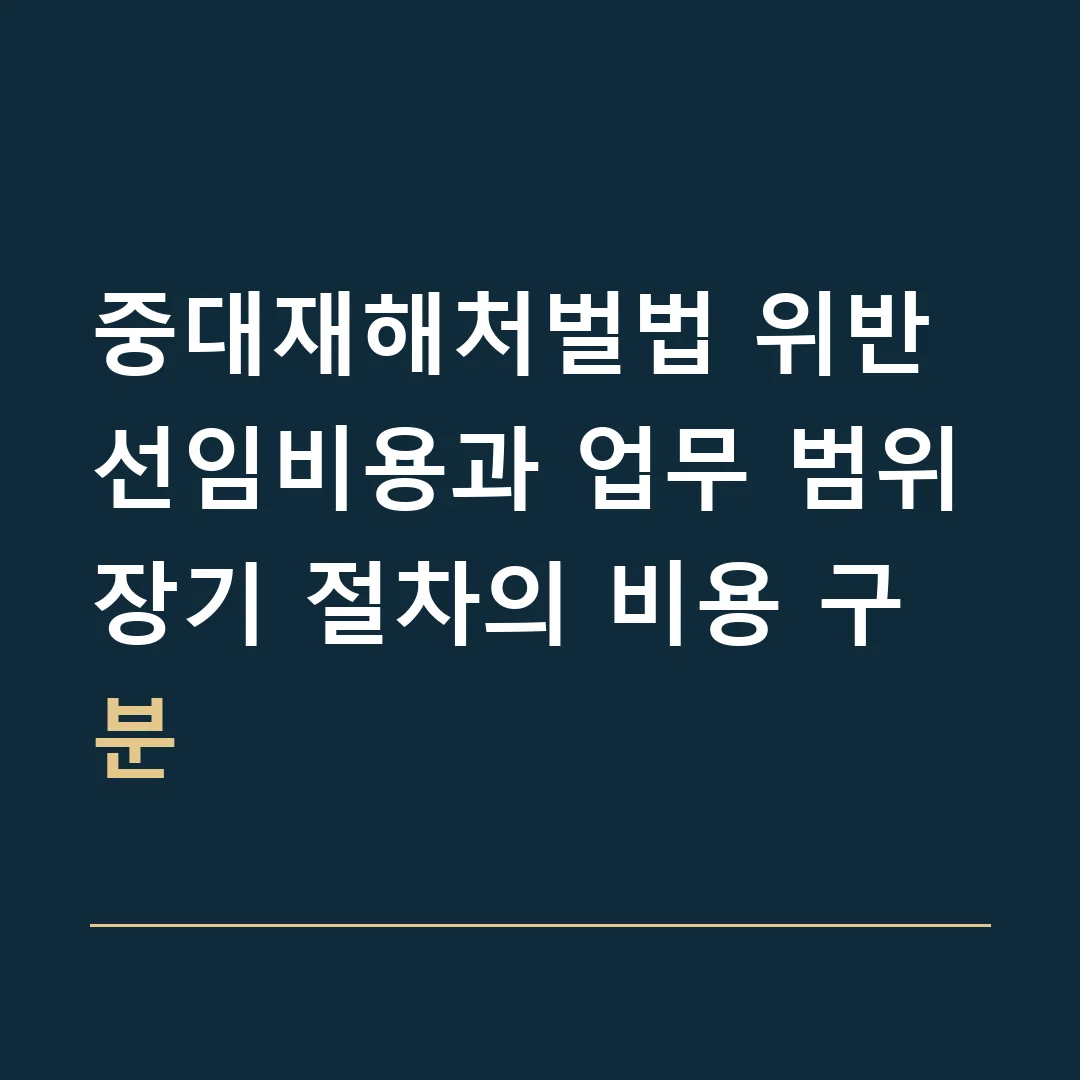 중대재해처벌법 위반 선임비용과 업무 범위 · 장기 절차의 비용 구분