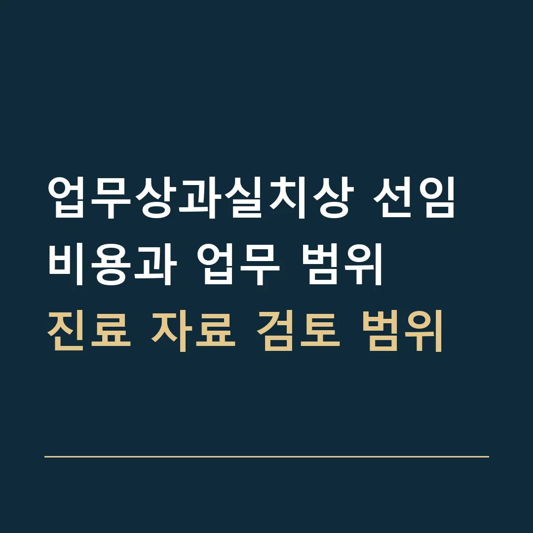 업무상과실치상 선임비용과 업무 범위 · 진료 자료 검토 범위