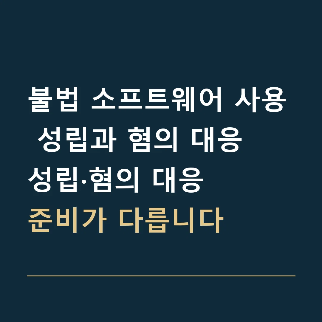불법 소프트웨어 사용 성립과 혐의 대응 · 성립·혐의 대응

준비가 다릅니다