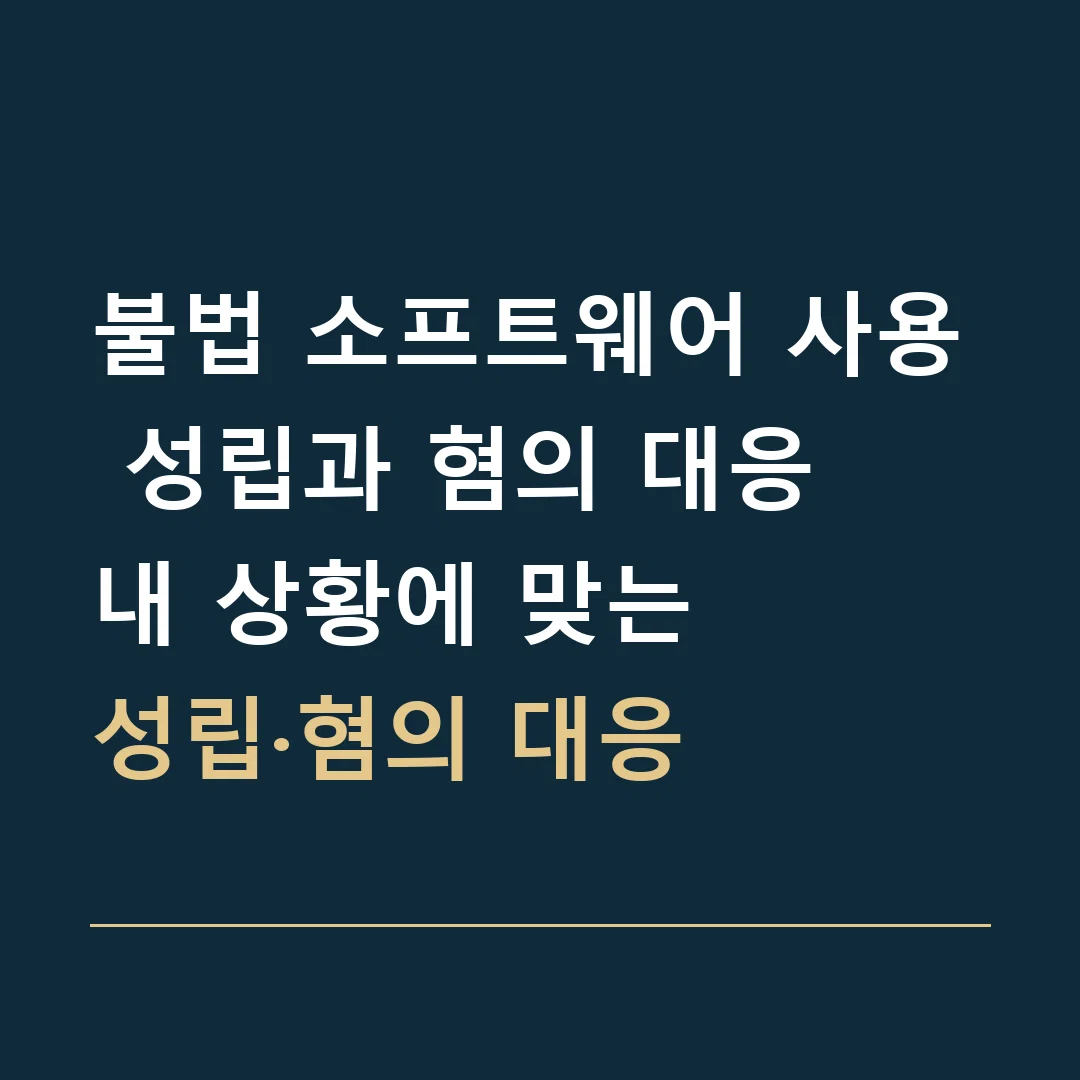 불법 소프트웨어 사용 성립과 혐의 대응 · 내 상황에 맞는

성립·혐의 대응