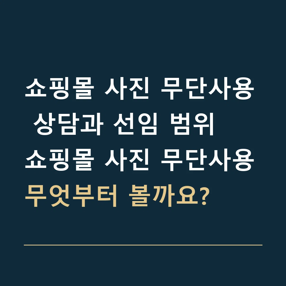 쇼핑몰 사진 무단사용 상담과 선임 범위 · 쇼핑몰 사진 무단사용
무엇부터 볼까요?
