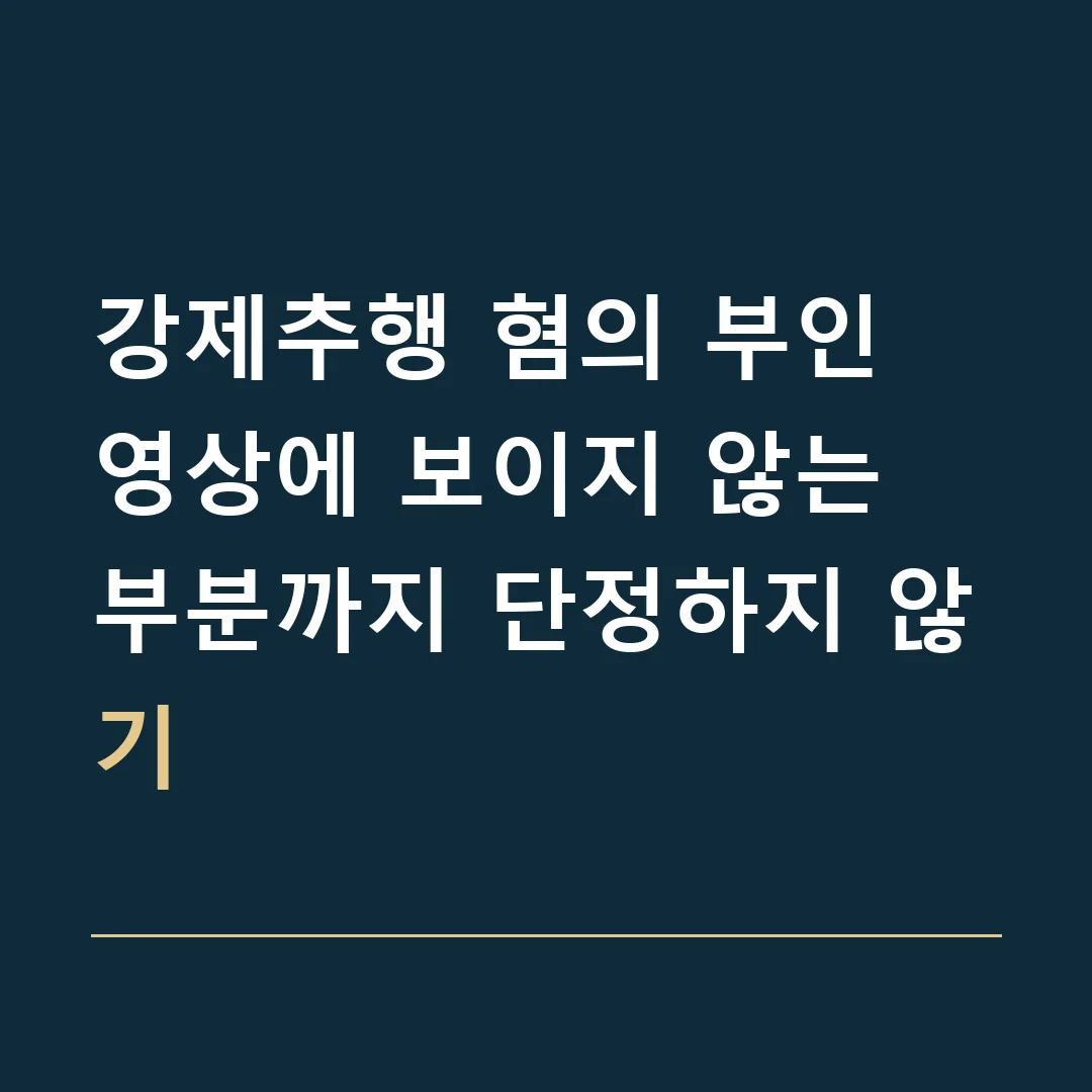 강제추행 혐의 부인 · 영상에 보이지 않는 부분까지 단정하지 않기