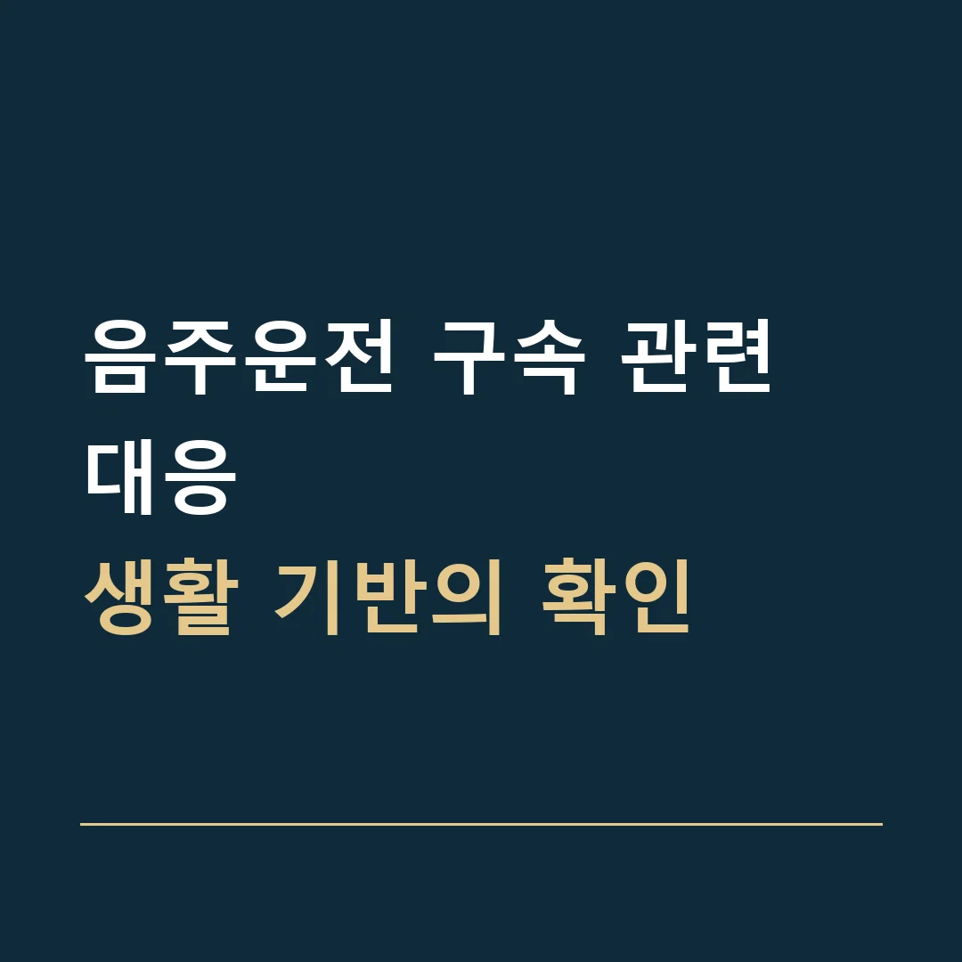 음주운전 구속 관련 대응 · 생활 기반의 확인