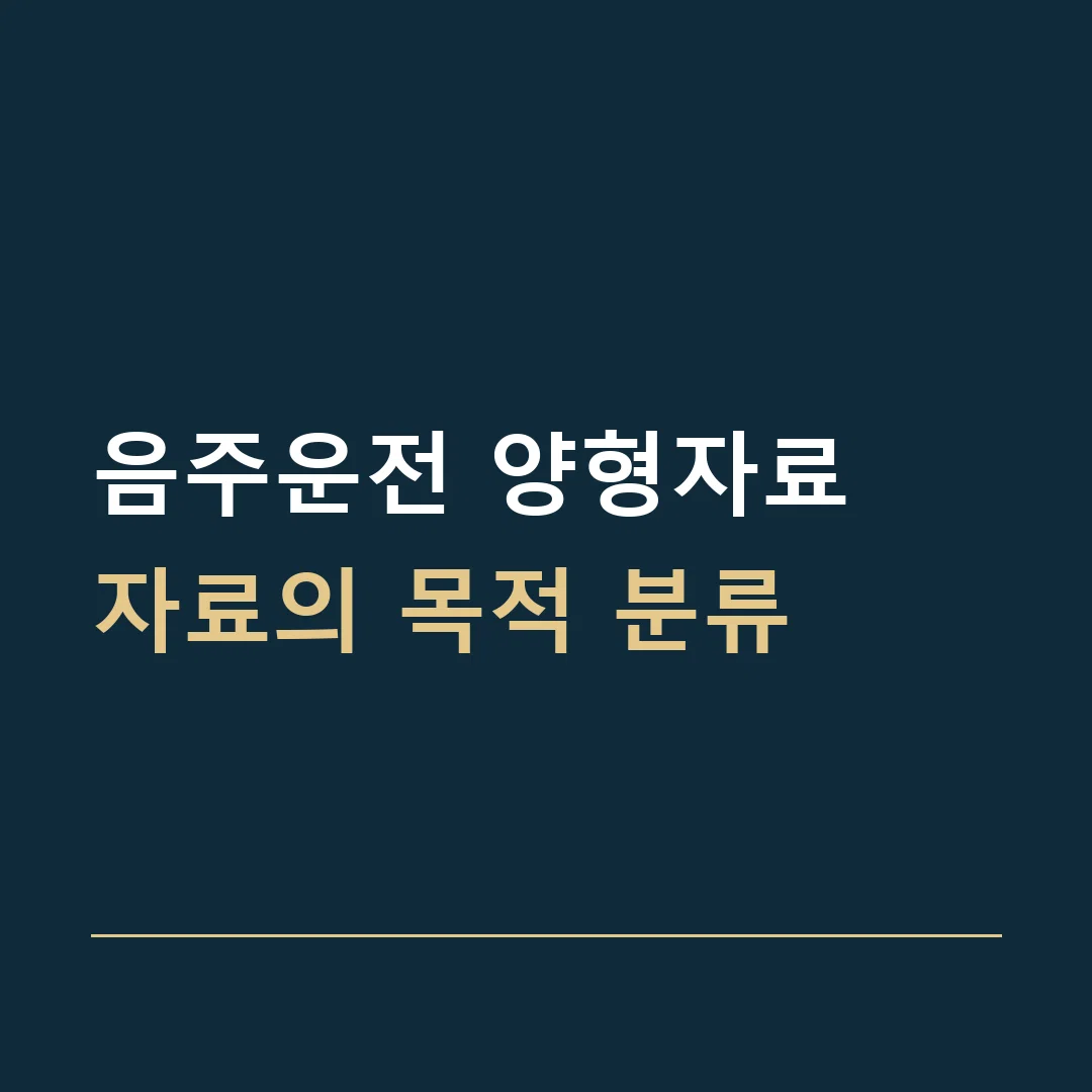 음주운전 양형자료 · 자료의 목적 분류