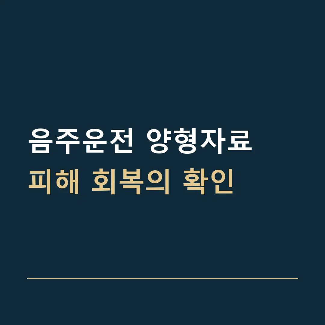음주운전 양형자료 · 피해 회복의 확인