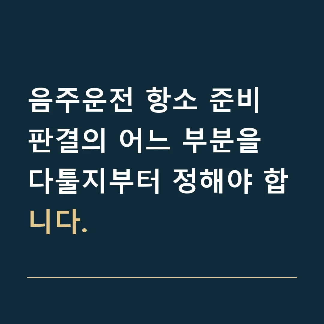 음주운전 항소 준비 · 판결의 어느 부분을 다툴지부터 정해야 합니다.