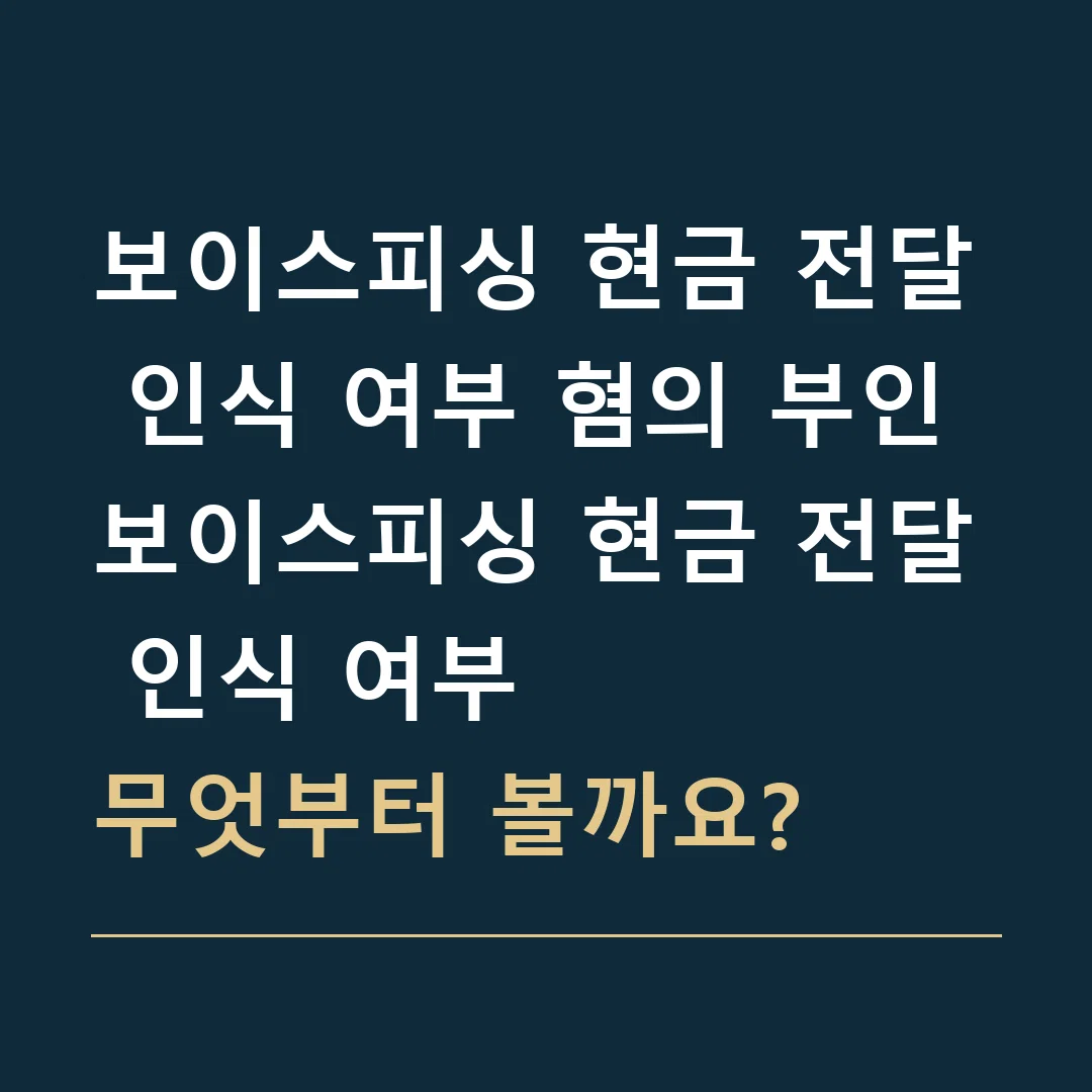 보이스피싱 현금 전달 인식 여부 혐의 부인 · 보이스피싱 현금 전달 인식 여부
무엇부터 볼까요?