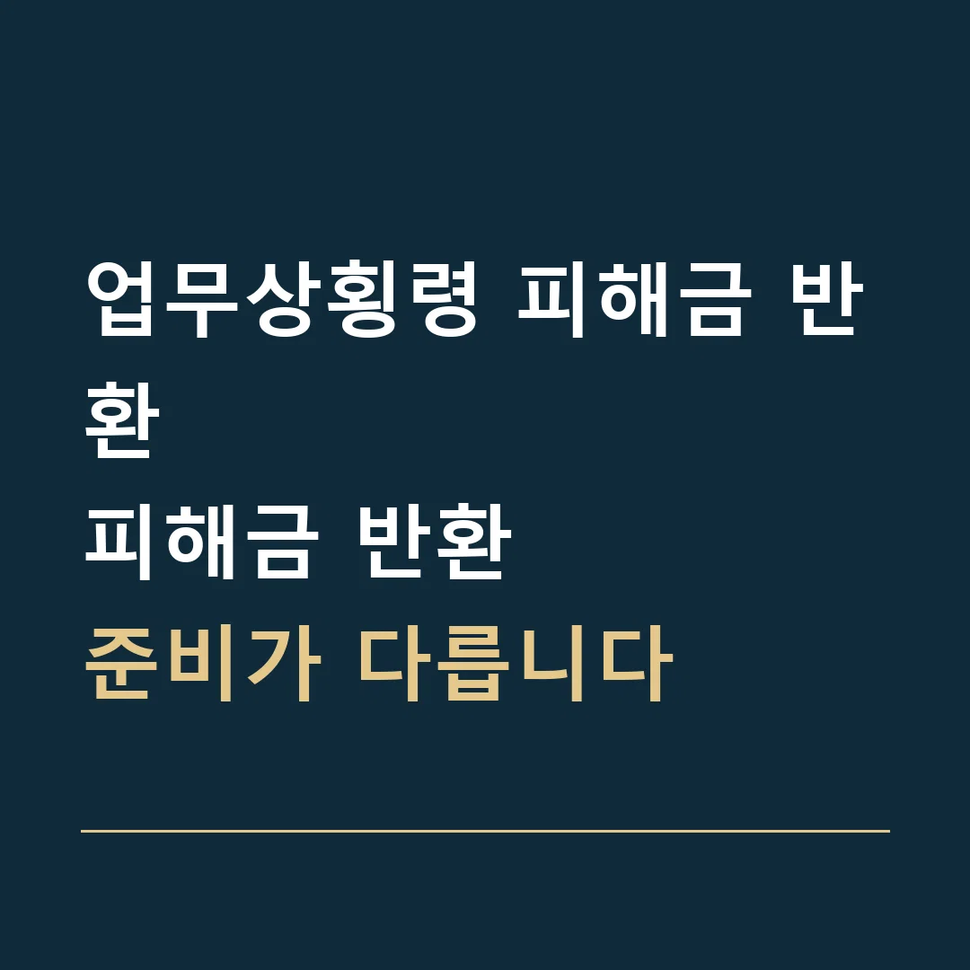 업무상횡령 피해금 반환 · 피해금 반환
준비가 다릅니다