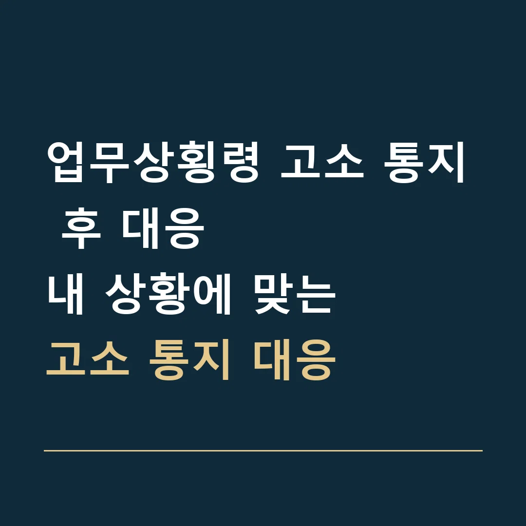 업무상횡령 고소 통지 후 대응 · 내 상황에 맞는
고소 통지 대응