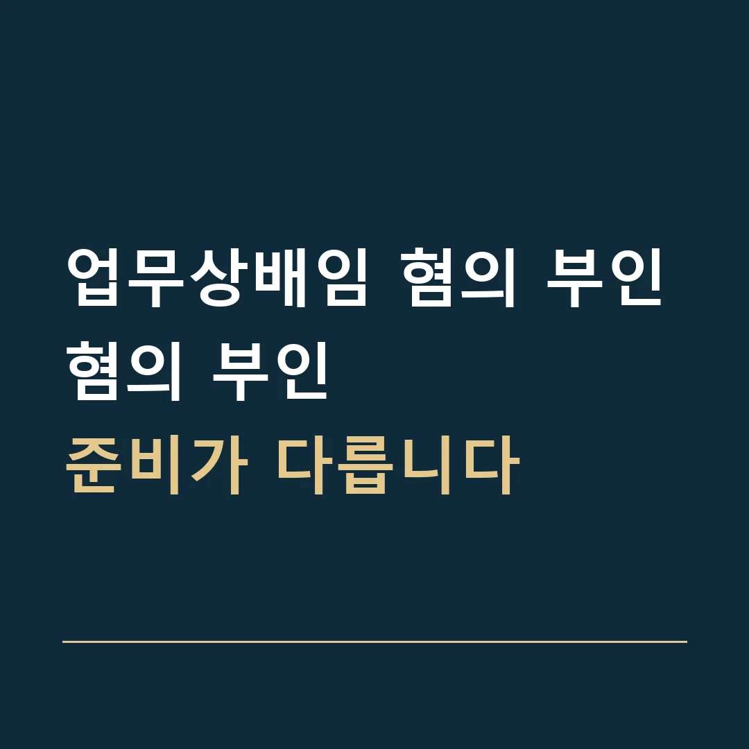 업무상배임 혐의 부인 · 혐의 부인
준비가 다릅니다
