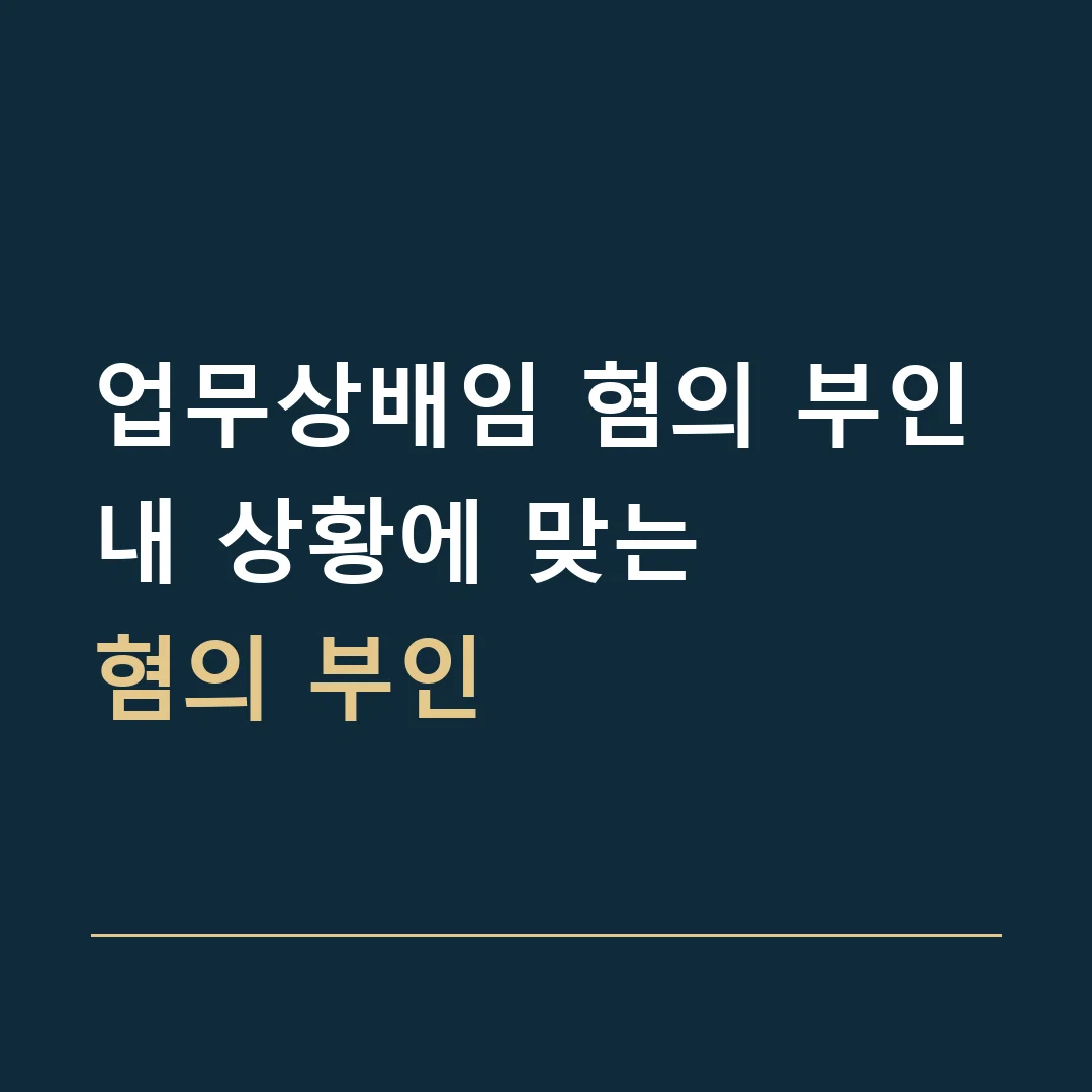 업무상배임 혐의 부인 · 내 상황에 맞는
혐의 부인