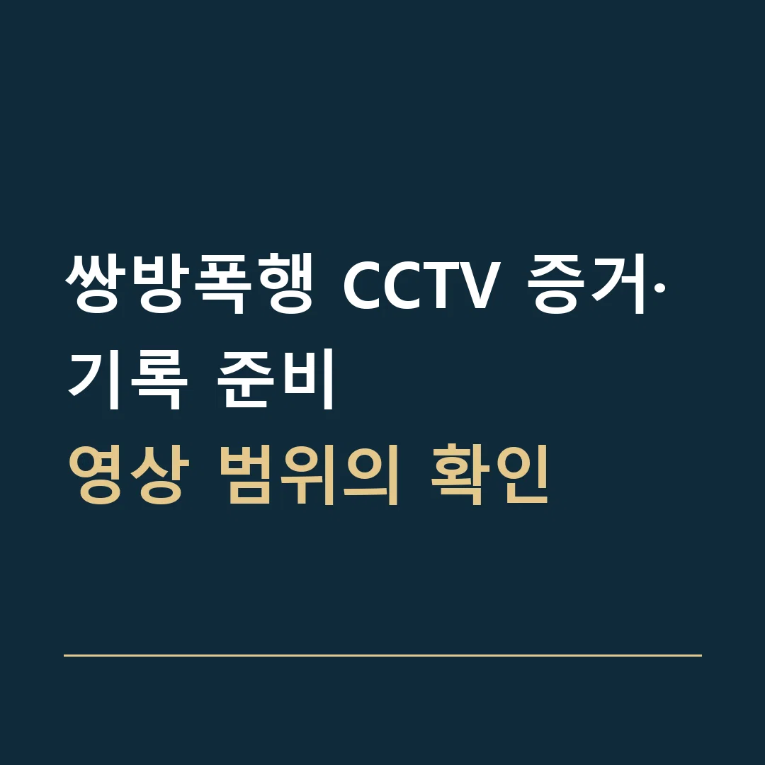 쌍방폭행 CCTV 증거·기록 준비 · 영상 범위의 확인