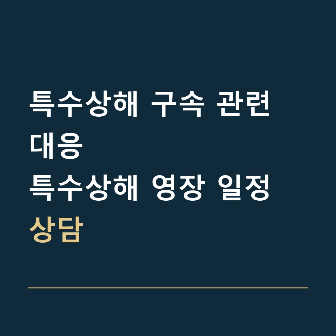 특수상해 구속 관련 대응 · 특수상해 영장 일정 상담