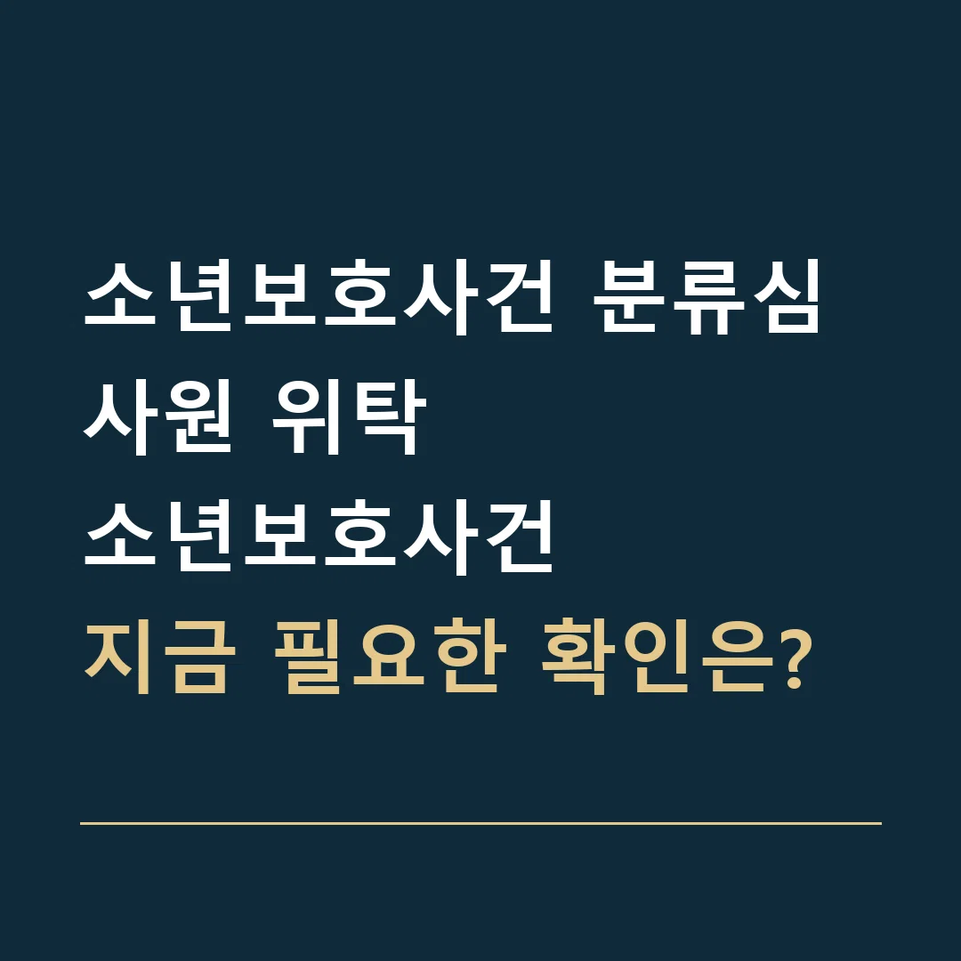 소년보호사건 분류심사원 위탁 · 소년보호사건
지금 필요한 확인은?