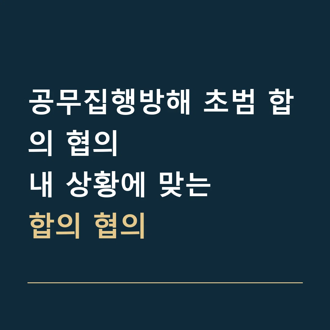 공무집행방해 초범 합의 협의 · 내 상황에 맞는
합의 협의