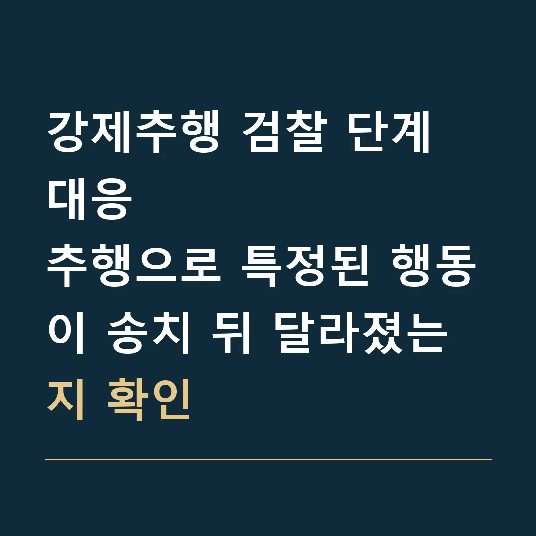 강제추행 검찰 단계 대응 · 추행으로 특정된 행동이 송치 뒤 달라졌는지 확인