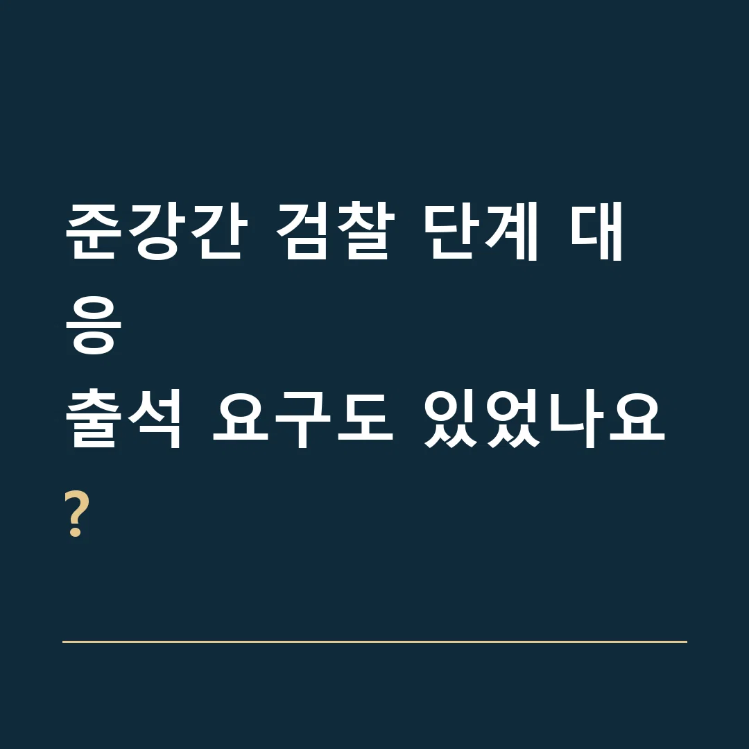 준강간 검찰 단계 대응 · 출석 요구도 있었나요?