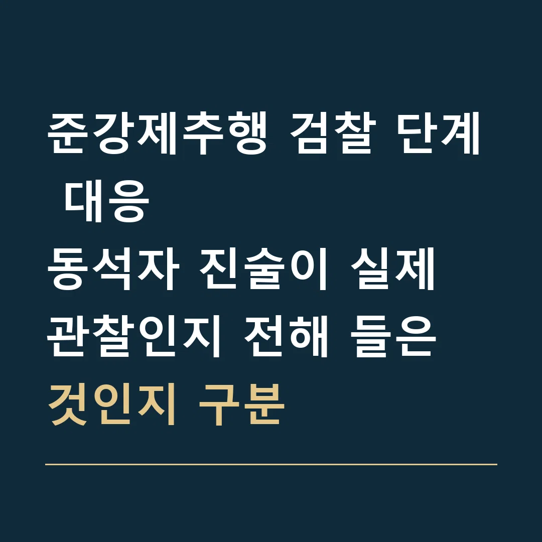 준강제추행 검찰 단계 대응 · 동석자 진술이 실제 관찰인지 전해 들은 것인지 구분