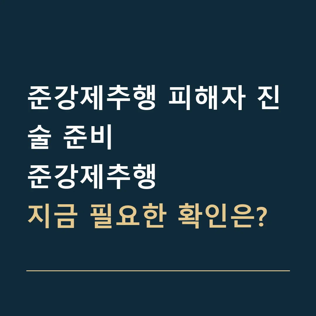 준강제추행 피해자 진술 준비 · 준강제추행
지금 필요한 확인은?
