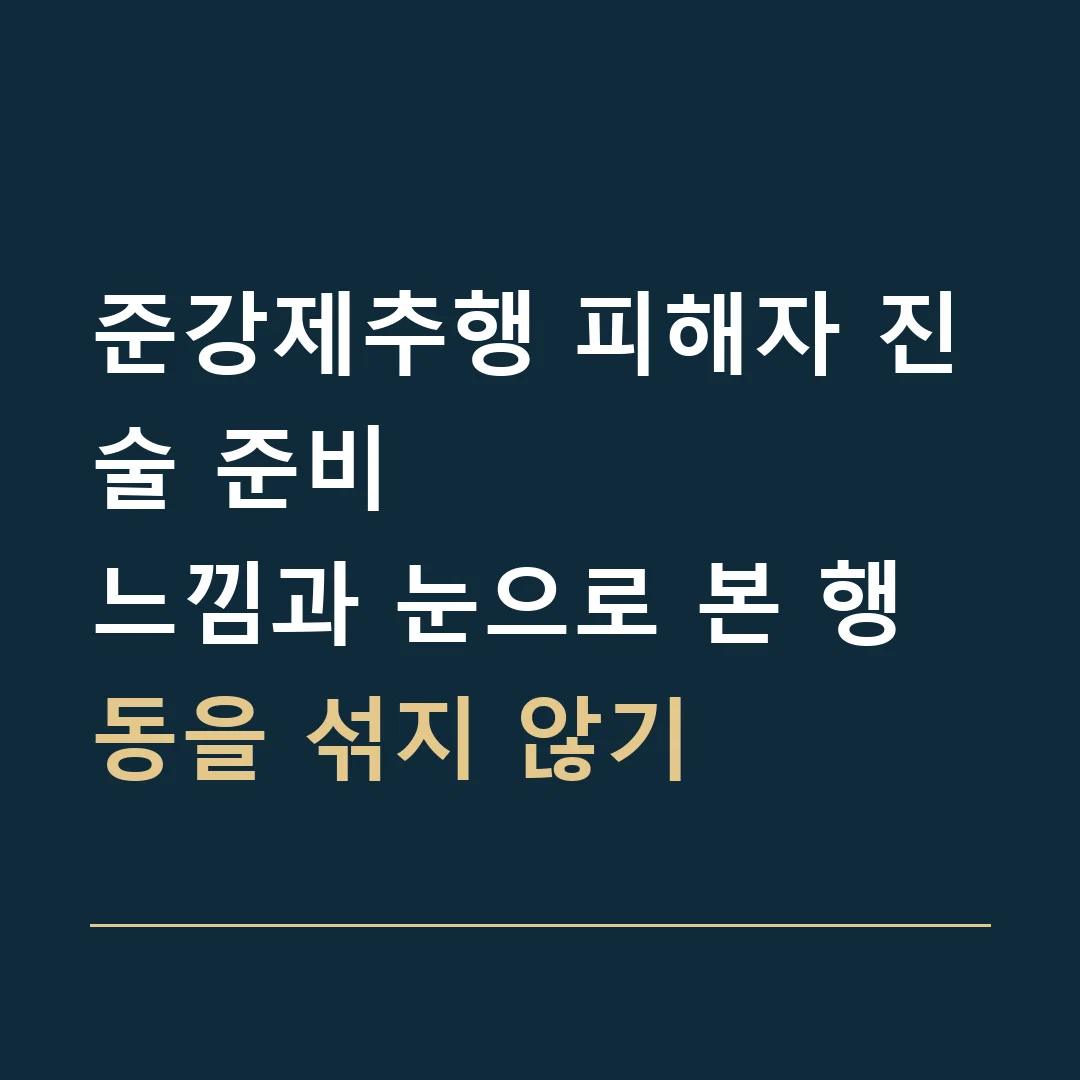 준강제추행 피해자 진술 준비 · 느낌과 눈으로 본 행동을 섞지 않기