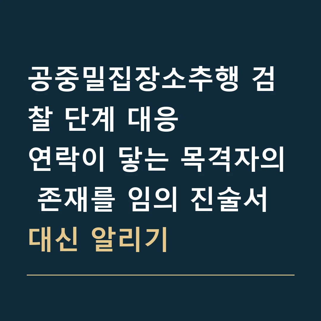 공중밀집장소추행 검찰 단계 대응 · 연락이 닿는 목격자의 존재를 임의 진술서 대신 알리기