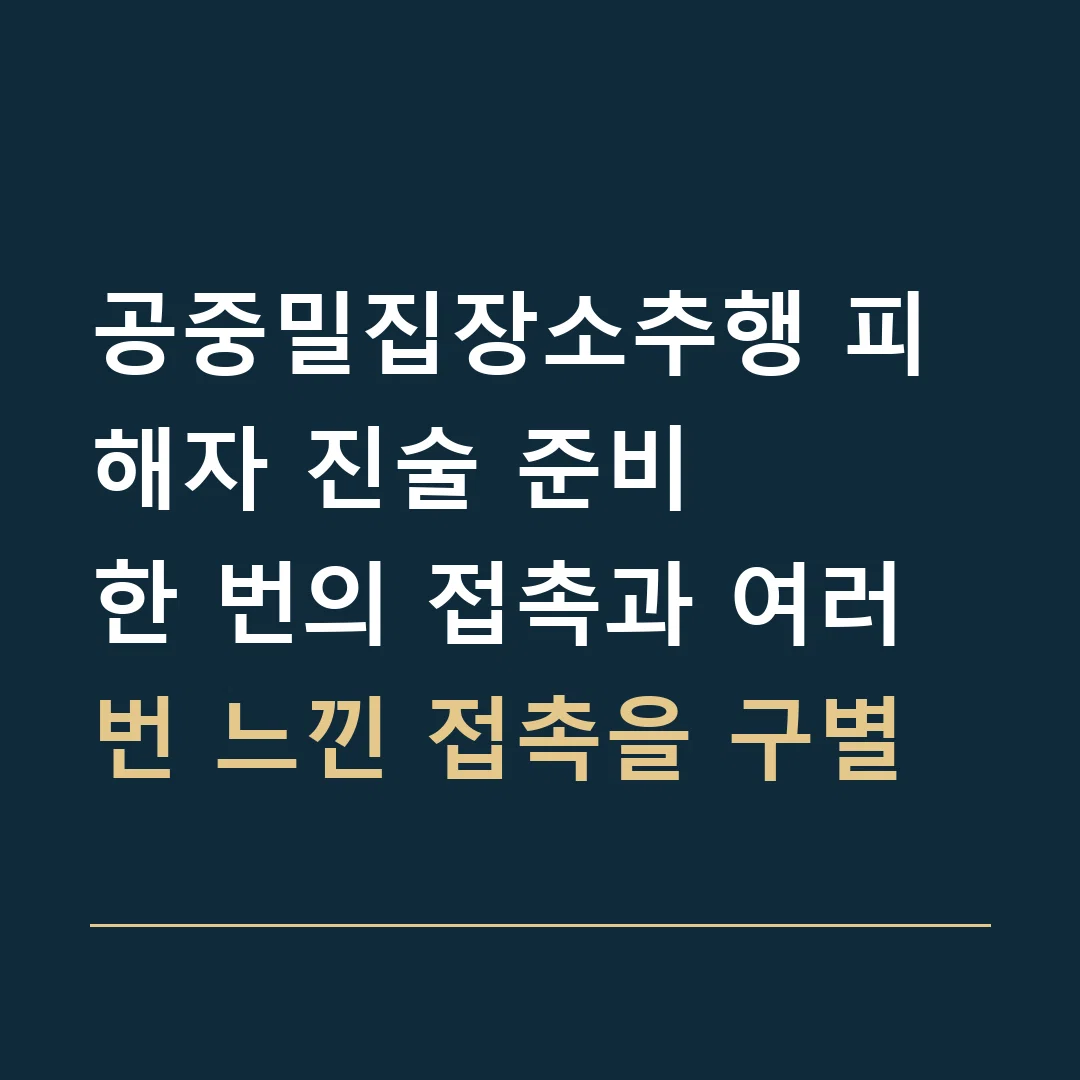 공중밀집장소추행 피해자 진술 준비 · 한 번의 접촉과 여러 번 느낀 접촉을 구별