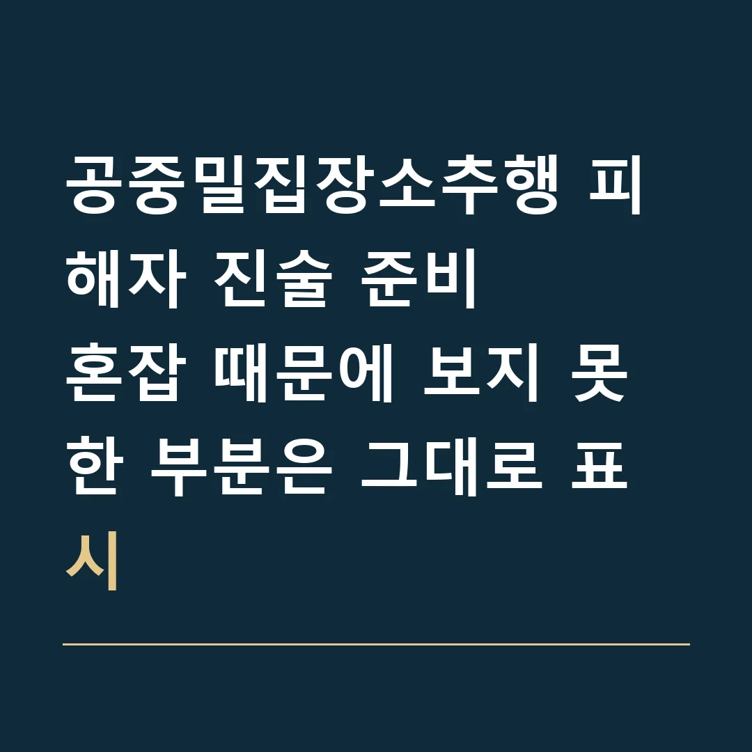 공중밀집장소추행 피해자 진술 준비 · 혼잡 때문에 보지 못한 부분은 그대로 표시