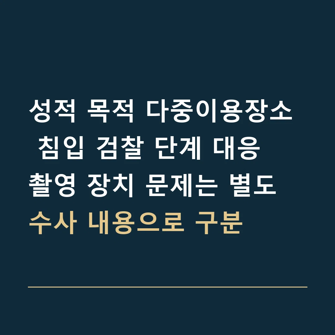 성적 목적 다중이용장소 침입 검찰 단계 대응 · 촬영 장치 문제는 별도 수사 내용으로 구분