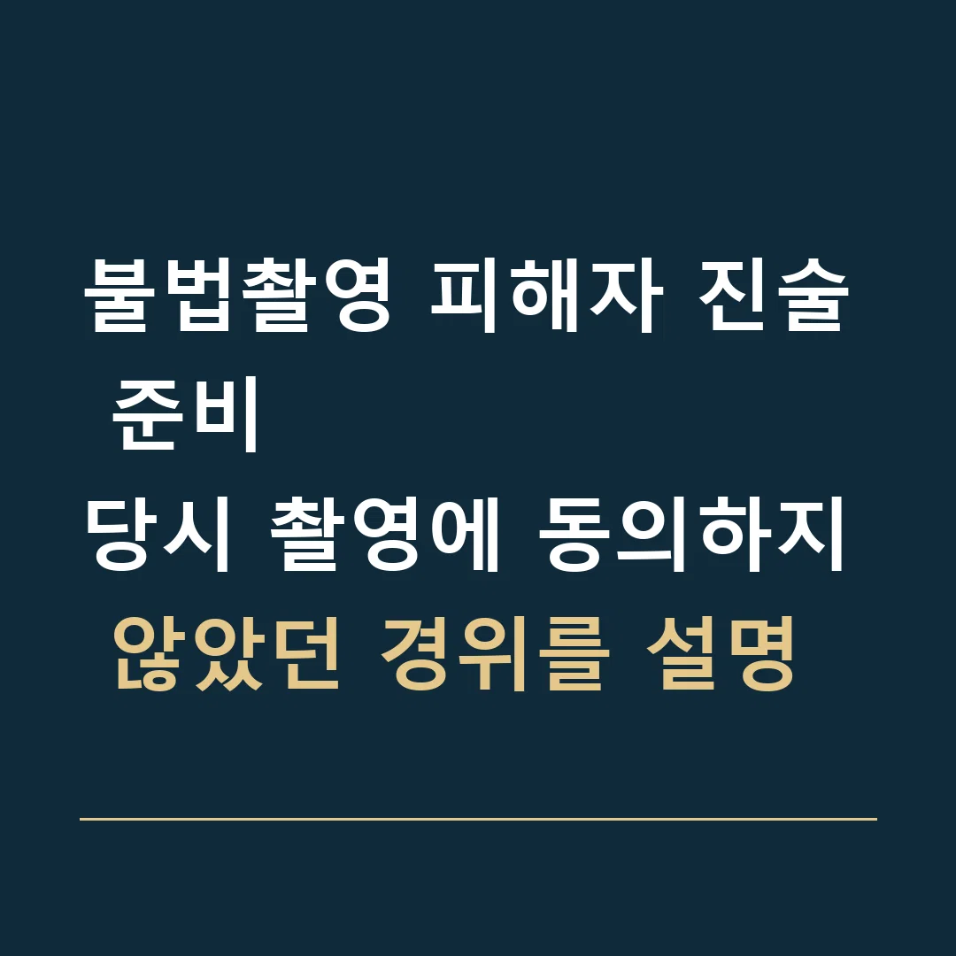 불법촬영 피해자 진술 준비 · 당시 촬영에 동의하지 않았던 경위를 설명