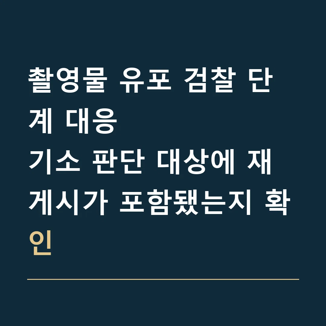 촬영물 유포 검찰 단계 대응 · 기소 판단 대상에 재게시가 포함됐는지 확인