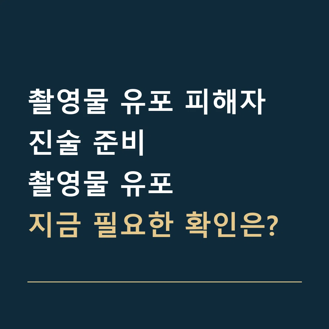 촬영물 유포 피해자 진술 준비 · 촬영물 유포
지금 필요한 확인은?
