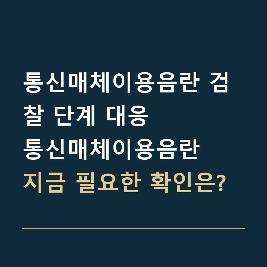 통신매체이용음란 검찰 단계 대응 · 통신매체이용음란
지금 필요한 확인은?