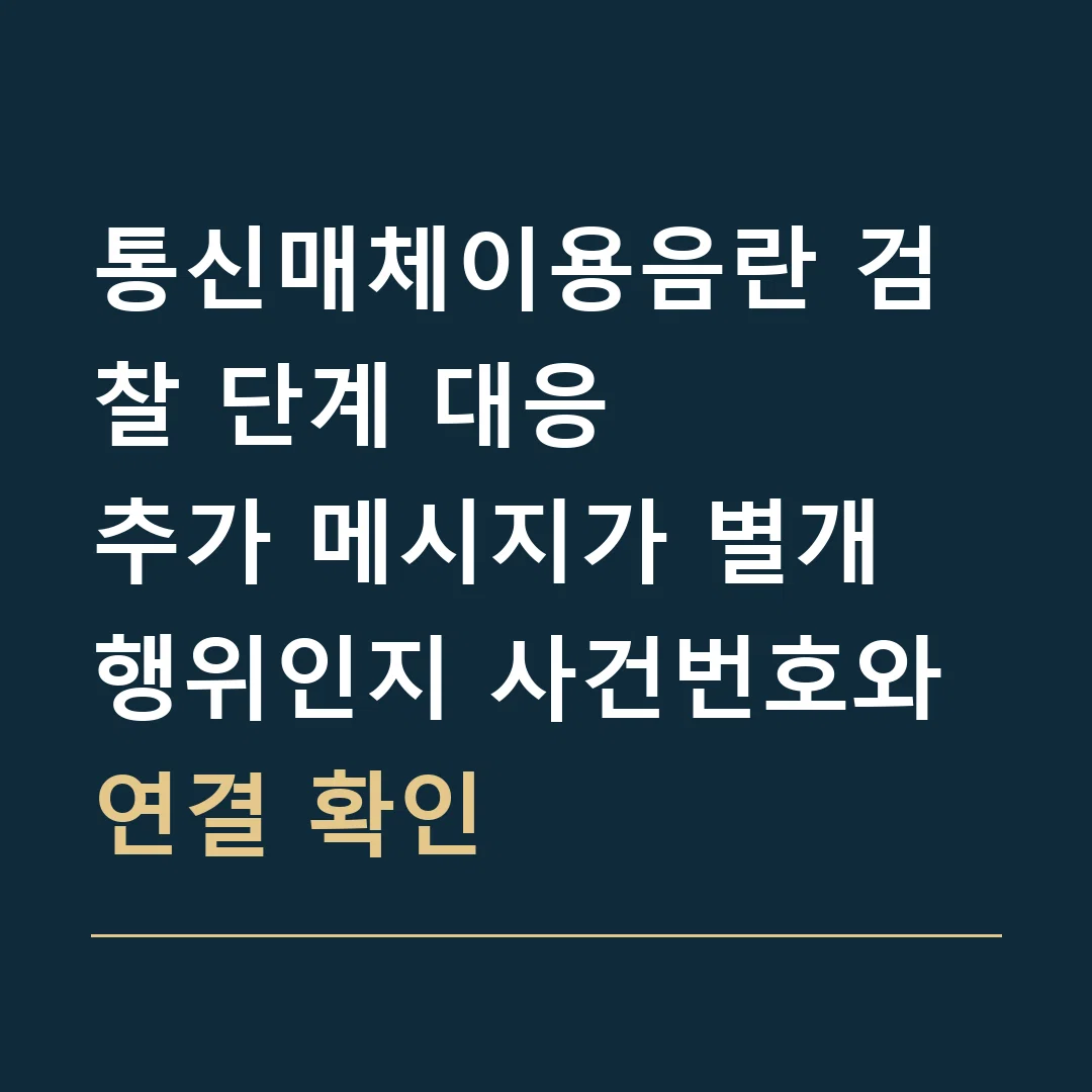 통신매체이용음란 검찰 단계 대응 · 추가 메시지가 별개 행위인지 사건번호와 연결 확인