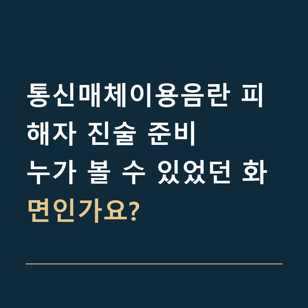 통신매체이용음란 피해자 진술 준비 · 누가 볼 수 있었던 화면인가요?