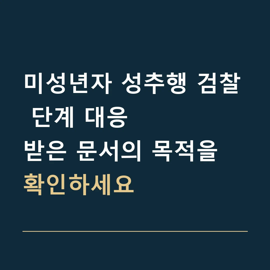 미성년자 성추행 검찰 단계 대응 · 받은 문서의 목적을 확인하세요