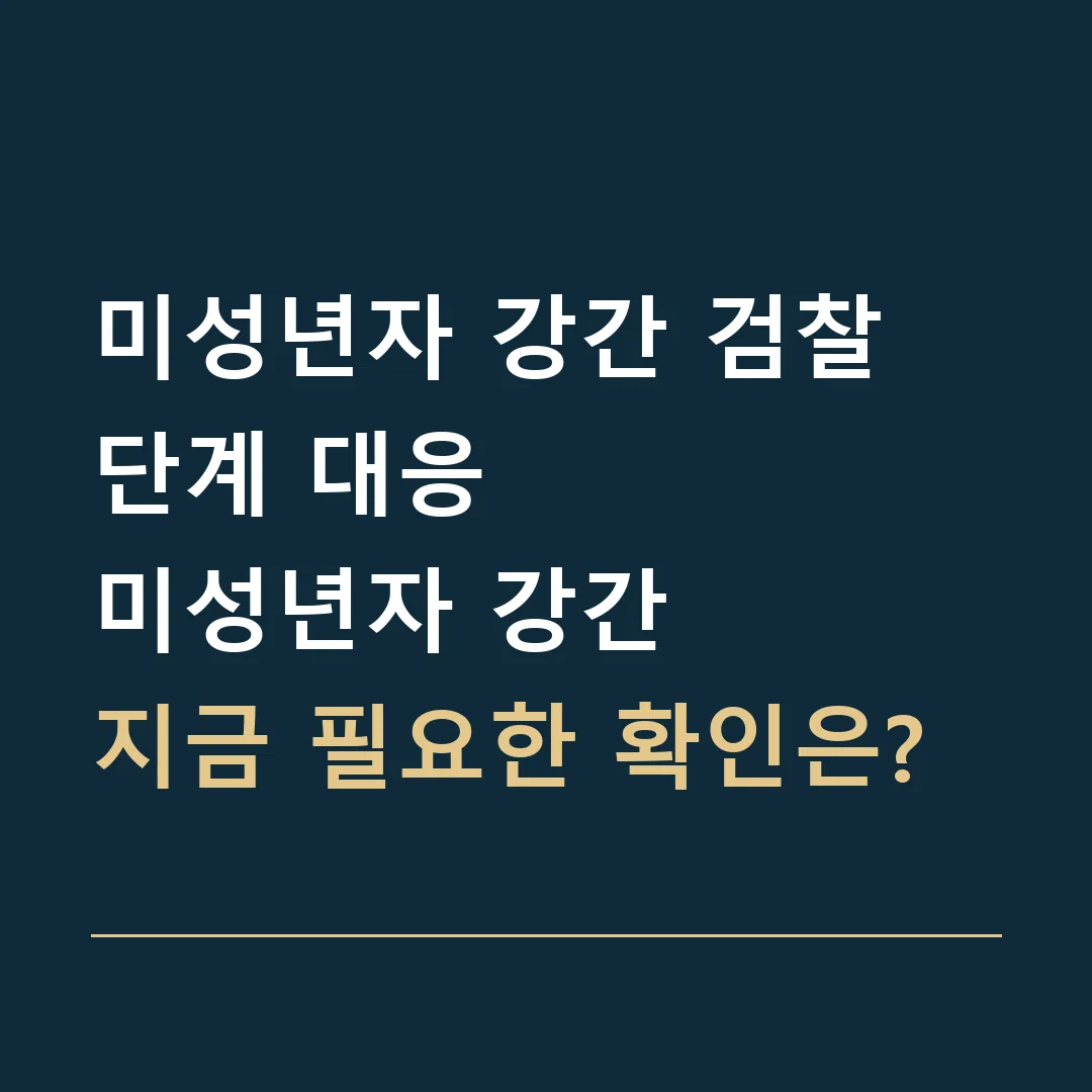 미성년자 강간 검찰 단계 대응 · 미성년자 강간
지금 필요한 확인은?