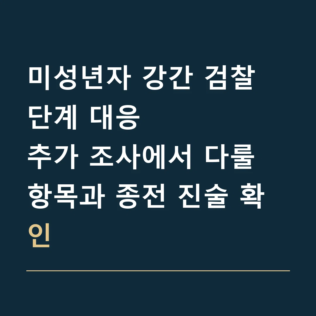 미성년자 강간 검찰 단계 대응 · 추가 조사에서 다룰 항목과 종전 진술 확인