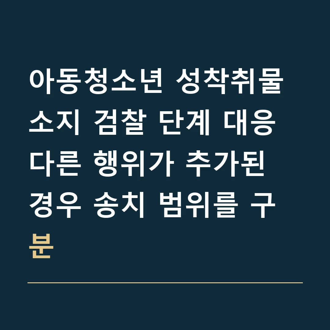 아동청소년 성착취물 소지 검찰 단계 대응 · 다른 행위가 추가된 경우 송치 범위를 구분