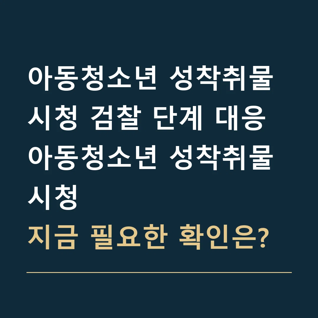 아동청소년 성착취물 시청 검찰 단계 대응 · 아동청소년 성착취물 시청
지금 필요한 확인은?