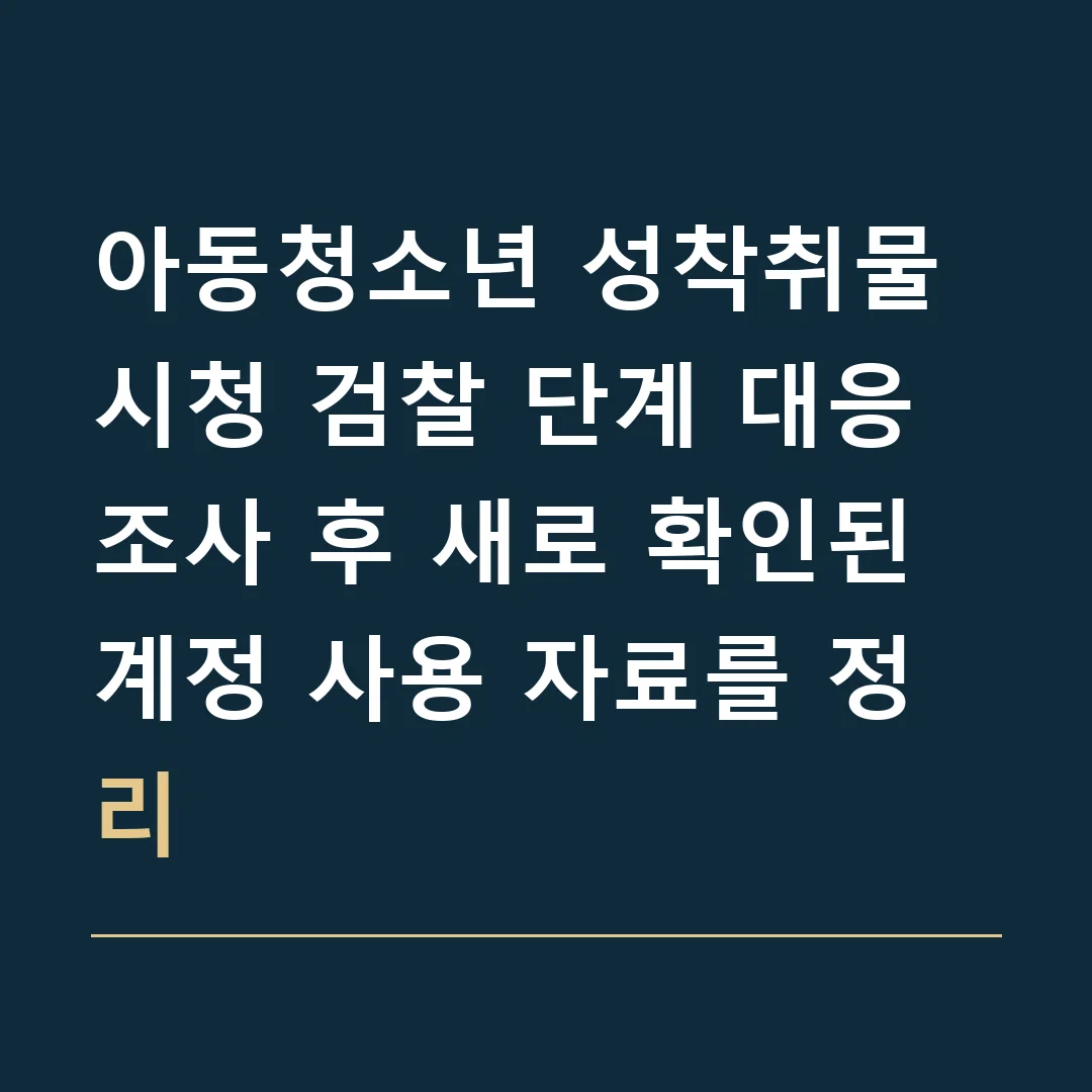 아동청소년 성착취물 시청 검찰 단계 대응 · 조사 후 새로 확인된 계정 사용 자료를 정리